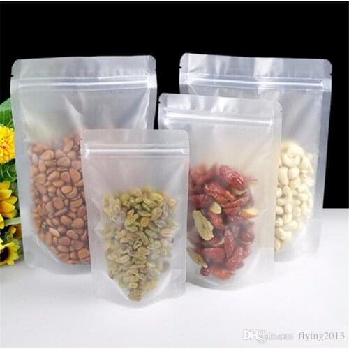 Frosted Surface Clear Plastic Party Packing Bags Stand Up Pouch Doy pack Resealable Food Storage Packaging Matte