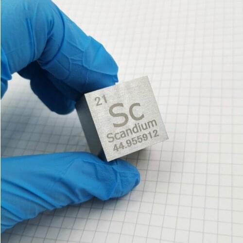 Scandium Metal 1 Inch 25.4mm Density Cube 99.9% Pure for Element Collection
