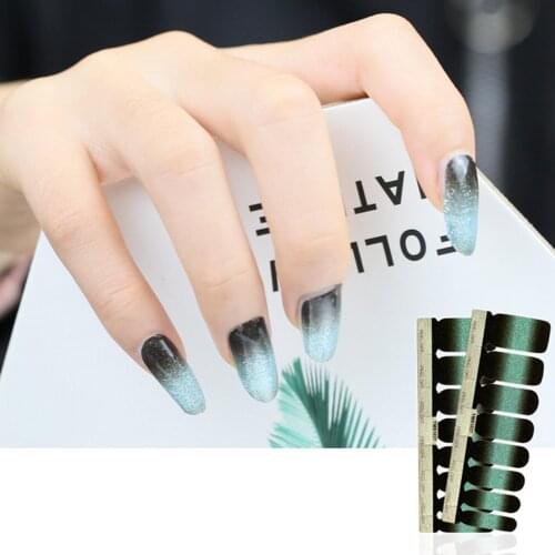 Fashion Women Gradient Glitter Manicure Decor Adhesive Nail Art Decals Stickers