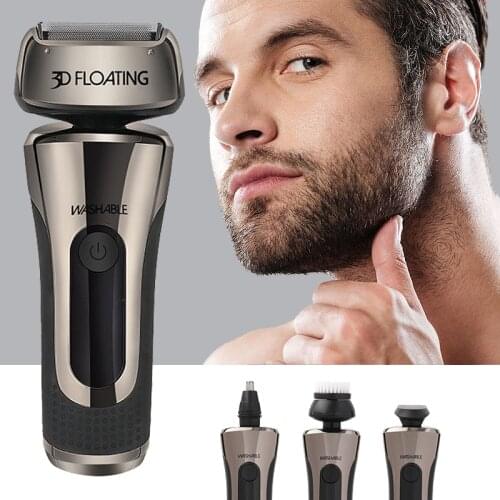 Mens Multifunctional Electric Razor 4 In 1 Beauty Kit Rechargeable Wet & Dry Knife Head Washing Hair Clipper Nose Hair Trimmer
