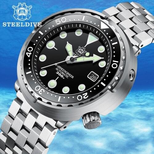 STEELDIVE 300m Mens Mechanical Watch Waterproof Diver Automatic Watch NH35 Movement Sapphire Crystal Luminous Diving Watch men