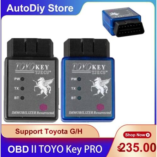 Newest TOYO OBD2/OBDⅡ Key Pro Work With MINI900 ND900 CN900 Mini Car Key Program Copy Chips Support For Toyota G/H Gray/Blue