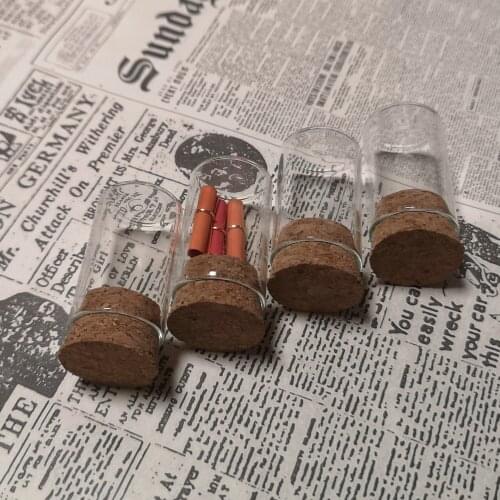30Pcs 10ml 24*40mm Flat Bottom Glass Test Tubes with Cork Stoppers Wishing Storage Jars Bottle For Lab or Wedding Gift
