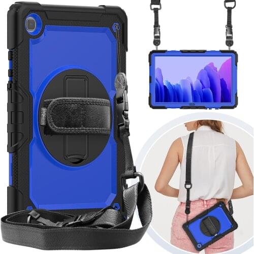 Shockproof Tablet Case for Samsung Galaxy tab A7 Case 10.4 inch 2020 T500 T505 T507 360 Rotate Wrist&Neck Strap Protective Cover