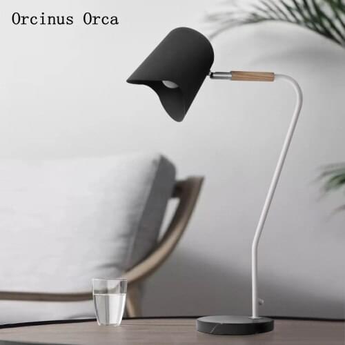 Nordic modern simple LED iron table lamp living room study bedroom post modern creative personality led folding table lamp