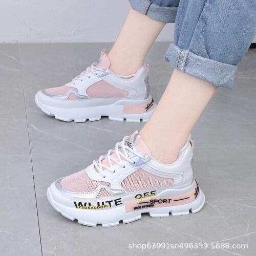 Sports Footwear Womens Running Shoes Summer New Mesh Breathable Platform Increased All-match Students Shoes Femmes Chaussures
