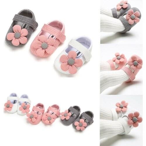 Stylish Baby Toddler Girl Shoes Cute 3D Floral Soft Sole Crib Shoes Flower Cotton Prewalker Shoes 0-18Months