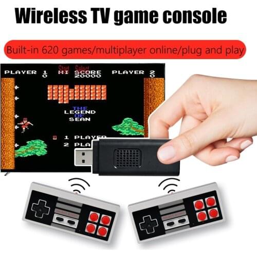 Powkiddy PK02 USB TV Game Console Stick 8 Bit Wireless Controller Build In 620 Classic Video Games Player Boy Gift