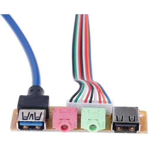 1pc USB 2.0+ 3.0 Port Chassis PC Computer Case 70cm Audio Front Panel Replace Cable