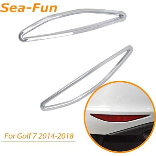 For Volkswagen Golf 7 Golf7 MK7 2014-2018 Rear Reflector Fog Light Lamp Cover Sticker Decoration Trim ABS Chromed Accessories