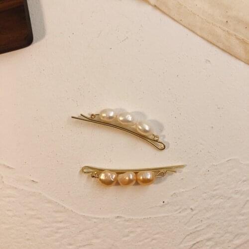 New Baroque Style Natural Freshwater Pearl Barrettes Hair Grips For Women Simple Hair Accessories Hairpins Accessories