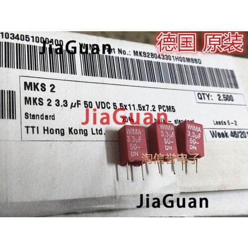 10PCS NEW RED WIMA MKS2 3.3uF 50V PCM5 3.3U 3300NF 50VDC 335/50V hot sale 50V335