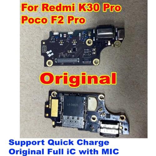 100% Original For Xiaomi Redmi K30 Pro / Mi Poco F2 Pro MIC Microphone USB Plug Fast Charging Port Charge Board Flex Cable