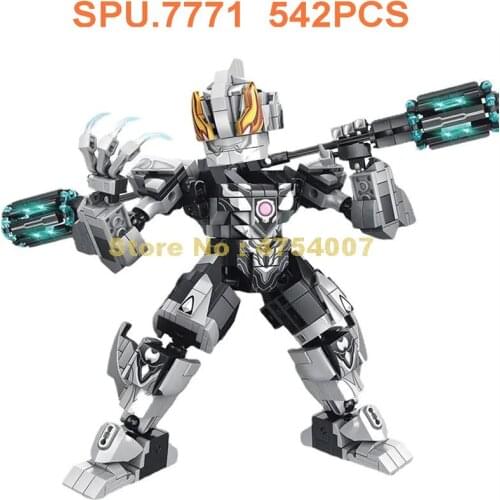 108688 542pcs Anime Belial Ultraman Robot Joint Movable Building Blocks Toy