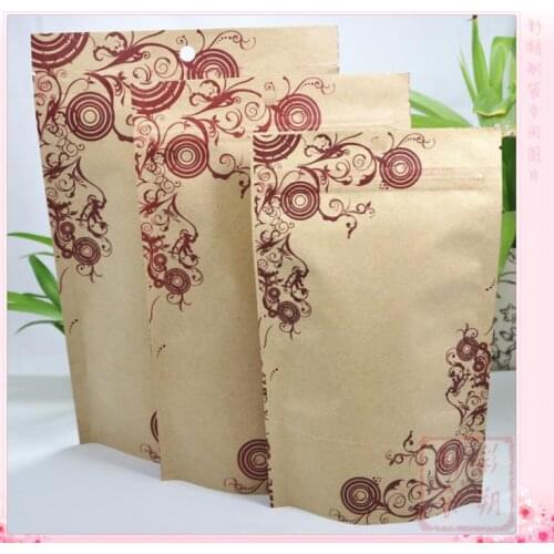 12*20cm Stand Kraft paper ziplock bag with printing