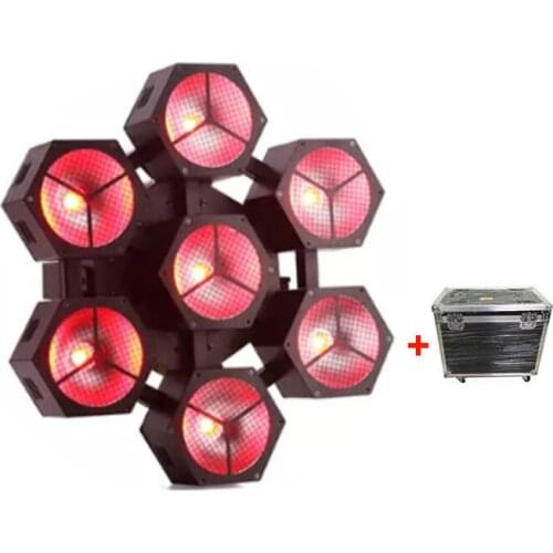 4pcs/8pcs+fly case ) Professional 7x40w Cob Blinder DMX Strobe Led Light RGBW 4IN1 Wash Lyre DJ Stage Strobe Light