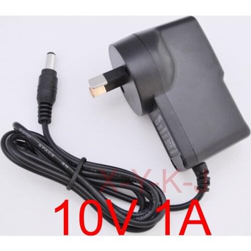 50PCS High quality AC 100V-240V Converter Switching power adapter DC 10V 1A 1000mA Supply AU Plug DC 5.5mm x 2.1-2.5mm