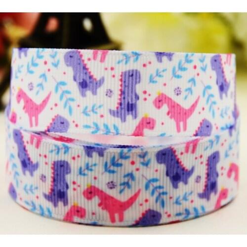 22mm 25mm 38mm 75mm Dinosaur Cartoon printed Grosgrain Ribbon party decoration 10 Yards X-03000