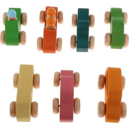 7x Mini Wood Toy Wooden Traffic Toys Lovely Car Wooden Toys for Kids Girls