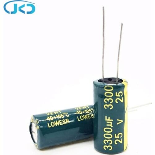 5pcs/lot 25V 3300UF 13*25mm high frequency low impedance aluminum electrolytic capacitor 3300uf 25v 20