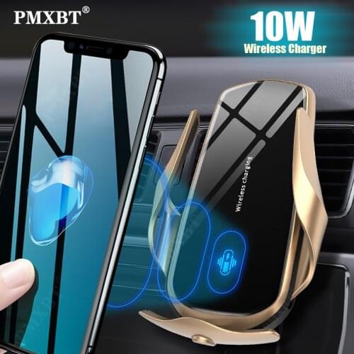 10W Qi Car Wireless Charger Fast Charging Automatic Clamping Air Vent Mount Holder For iPhone Huawei Xiaomi Mobile Phone Charger