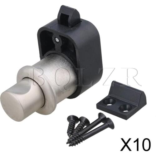 BQLZR 10 x Push Button Keyless Lock Latch for RV Cupboard Cabinet Pearl Nickel