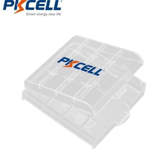 PKCELL Battery Case Holder Storage Box Plastic Portable Box 4 Slots For both AA AAA Rechargeable / Primary Batteries
