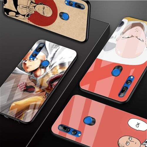 One Punch Man Tempered Glass Phone Case For Huawei honor 8X 9 10i 20i 20Lite 20Pro 30 Pro Cover Shell