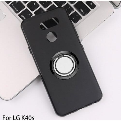For LG K40s Back Ring Holder Bracket Phone Case Cover Phone TPU Soft Silicone Cases for LG K40s 6.1"