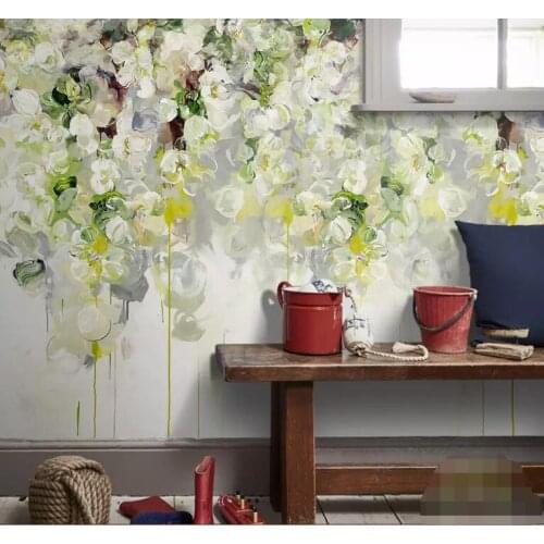 CJSIR Customize Any Size Wallpaper Oil Painting Flower Photo Wallpaper Mural for Living Room Bedroom Background 3d Wallpaper