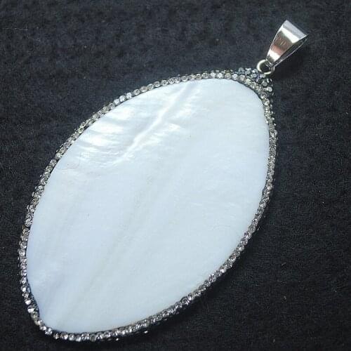 Natural shell pendants with flat surface oval shape 45x70mm for women necklace diy jewelry components hot selling items good