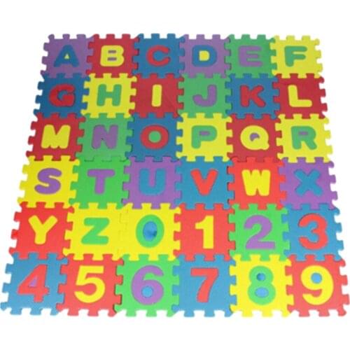 EVA 36 Pieces Alphabet And Number Puzzle Mat for Kids to Learn And Play