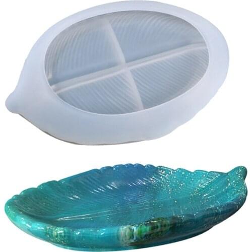 Resin Coaster Molds Leaf Storage Tray Mould Silicone Agate Coaster Molds Glossy Coaster Molds for Making DIY Craft