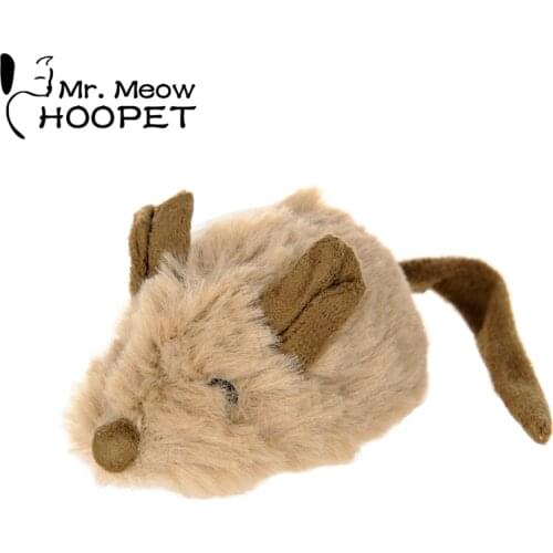 Hoopet Cat Pet Toy Gray Rat Mouse Shape Toy Funny Playing Power Plush Interactive Mouse Rat Toy Children Toy For Kid