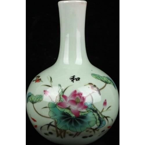 China Pastel ceramic exquisite vase crafts statue