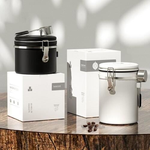 Coffee Storage Container Airtight Stainless Steel Coffee Canister Vault Coffee Bean Container with CO2 Valve to Keep Beans Fresh