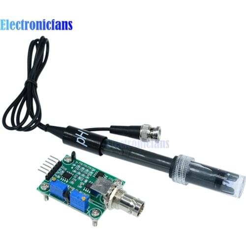 Liquid PH Value Detection Regulator Sensor Module PH 0-14 Monitoring Control Meter Tester + BNC PH Electrode Probe For Arduino