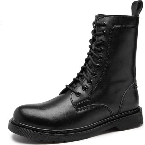 Genuine Leather Motorcycle Boots Men Desert US Army Hunting Tactical Military Ankle Boots Winter Black Shoes Men Desert Boots