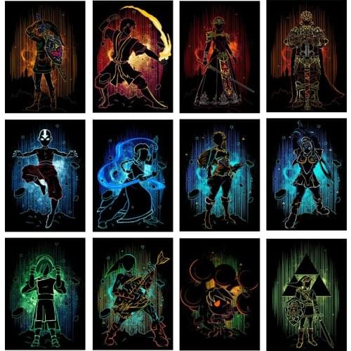 Cartoon Watercolor Canvas Painting Japanese Anime Posters and Prints Print Mural Pictures Childrens Room Home Wall Decoration