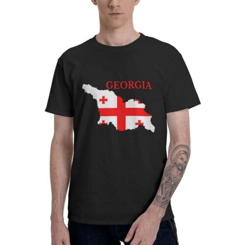 Male Georgia Country Flag Map T-Shirt Novelty Georgian Proud Patriotic Tshirt Short Sleeve T Shirt Homme Cotton Tee Merch