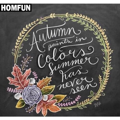 HOMFUN Full Square/Round Drill 5D DIY Diamond Painting "Flower & Text" Embroidery Cross Stitch 5D Home Decor Gift A06254