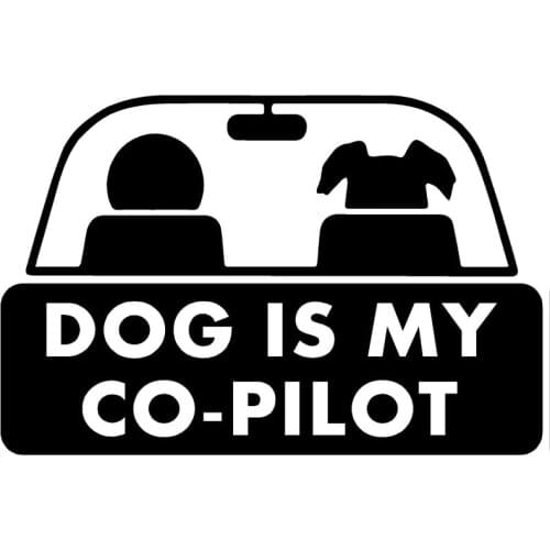 Dog Is My Co-Pilot Pet Car Sticker Windshield Bumper Motorcycle Decor High Quality KK Vinyl Scratches Waterproof PVC 19*12cm