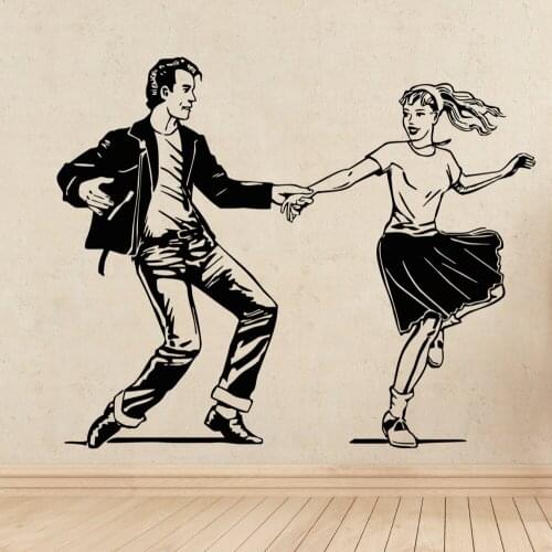 Dancing Couples Wall Stickers Vinyl Transfer Stencil Decal Sticker Wall Art Home Design Poster Vinilos Paredes Wallpaper A343