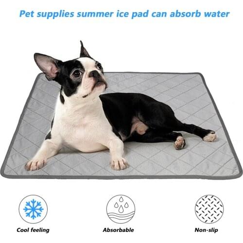 Summer Dog Cat Cooling Mat Ice Pad Absorbent Washable Diapers Indoor Car Seat Puppy Pet Mat Cushion Cat Product S M