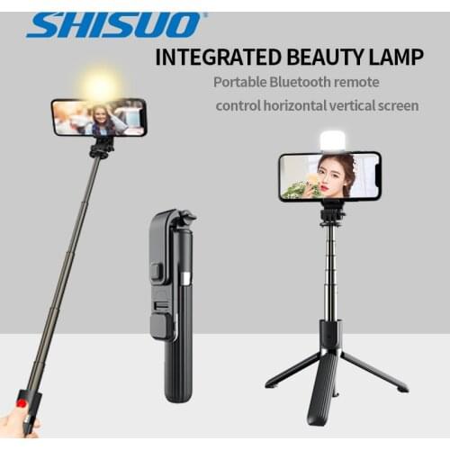 SHISUO L03s Bluetooth Wireless Selfie Stick Tripod Ring Light Fill-light Foldable Monopods with Remote Control for Phone Cameras