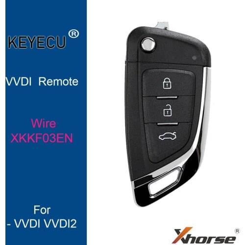 KEYECU Xhorse XKKF03EN Super Remote 3 Buttons English Version XKKF03EN Flip Type Wire Universal Remote Key for VVDI Key Tools