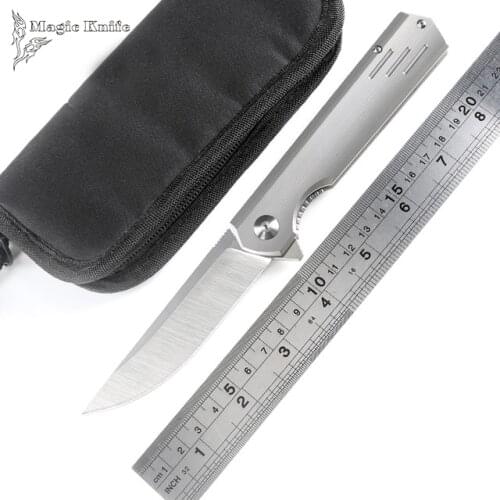 MAGIC KNIFE three lines Flipper folding knife M390 blade titanium handle camping hunting survival outdoor gear knives EDC tools