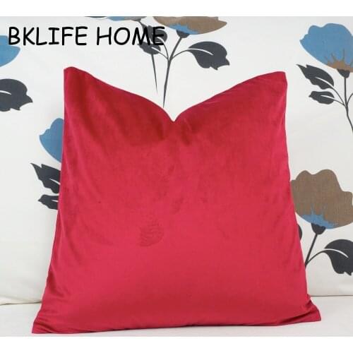 Bright Red Velvet Cushion Cover Pillow Case Soft Pillow Cover No Balling-up Without Stuffing