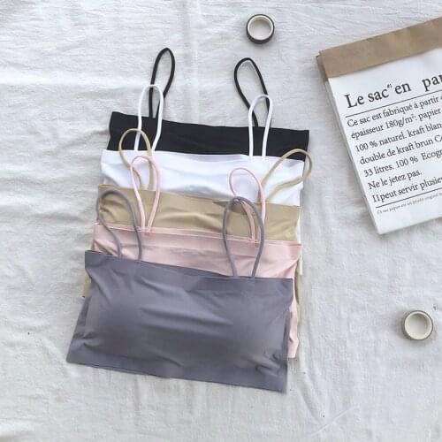 Women Solid Tops Comfortable Strap Bras Women Casual Fashion Solid Tube Top Ladies Chest Wrap Underwear Black White