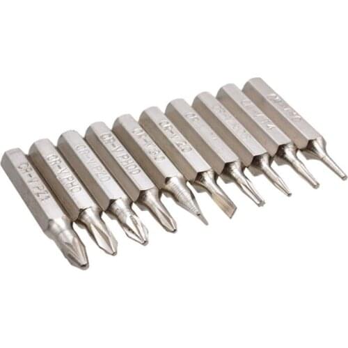 10pcs 28mm Magnetic CR-V Precision Screwdriver Bit Set PH00 PH0 Z1 Z0 3.0 2.0 1.0 T5 T4 0.8 Multifunctional Hex Torx Head Repair
